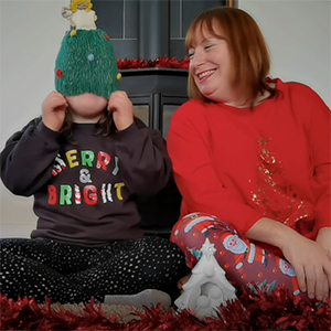 Mother and son taking part in Countdown to Christmas 2022